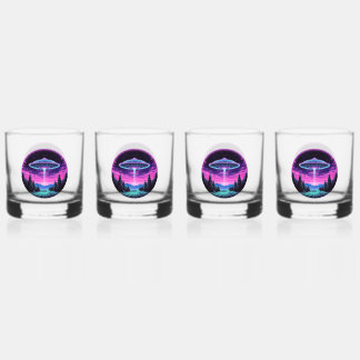 Verre À Whisky Vaisseau Spatial Extraterrestre Rétro Futuriste