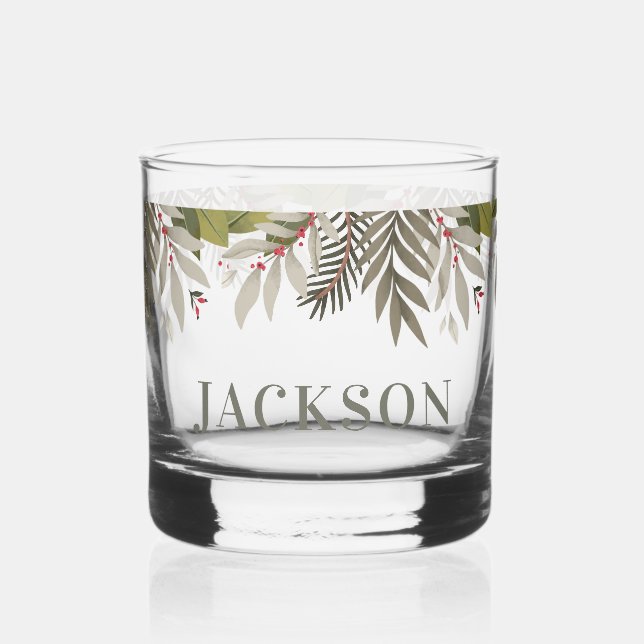 Verre À Whisky Verdure bouchée avec nom (Recto)