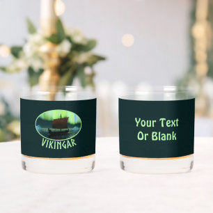 Verre À Whisky Viking Navire Et Lumières Du Nord