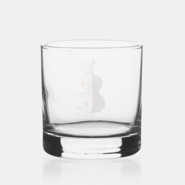 Verre À Whisky Violon aux fleurs. (Recto)