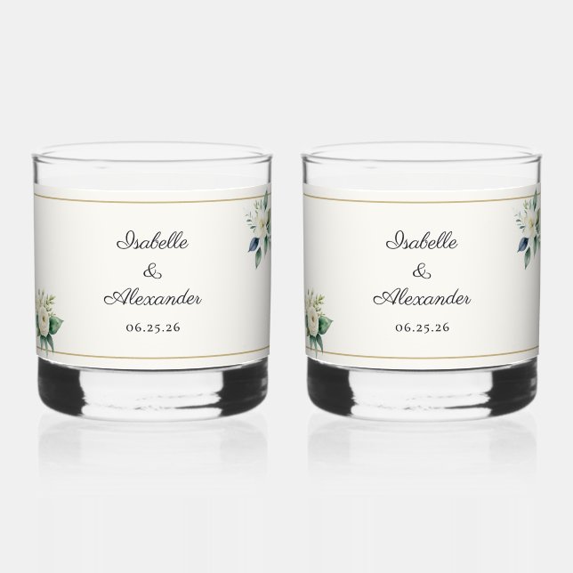 Verre À Whisky Wedding Drinkware Botanical Personalized (Recto)