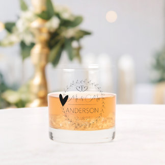 Verre À Whisky Whimsical M. et Mme Noms Personnalisés Mariage Fav