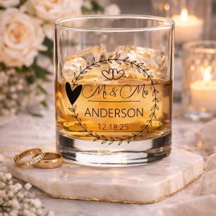 Verre À Whisky Whimsical M. et Mme Noms Personnalisés Mariage Fav