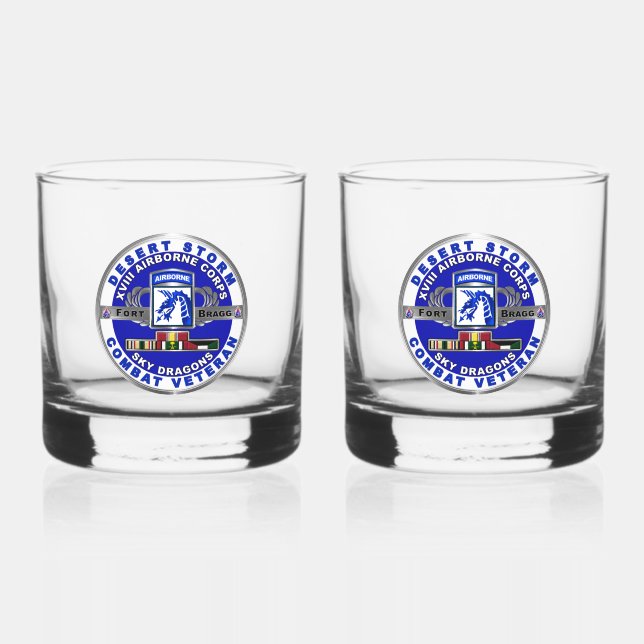 Verre À Whisky XVIII AIRBORNE CORPS Tempête du désert (Recto)
