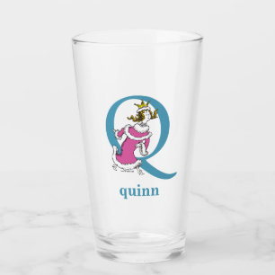 Verre ABC du Dr Seuss : Lettre Q - Bleu Ajouter Votre