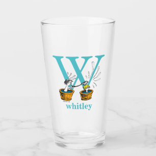 Verre ABC du Dr Seuss : Lettre W - Bleu Ajouter Votre