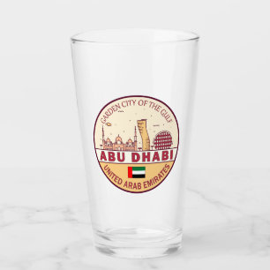 Verre Abou Dhabi Émirats arabes unis Emblem Skyline
