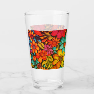 Verre Abstrait floral coloré #902