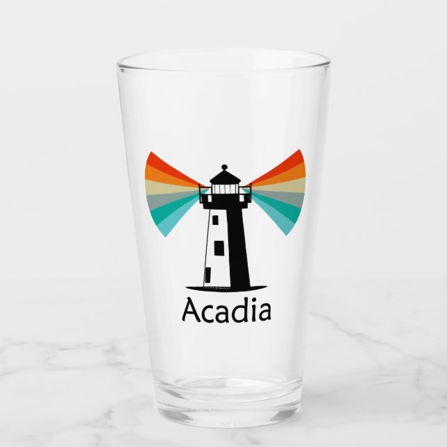 Verre Acadia National Park Lighthouse Rainbow (Devant)