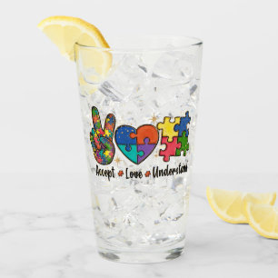 Verre Accepter l'amour comprendre - Coeur de Sensibilisa