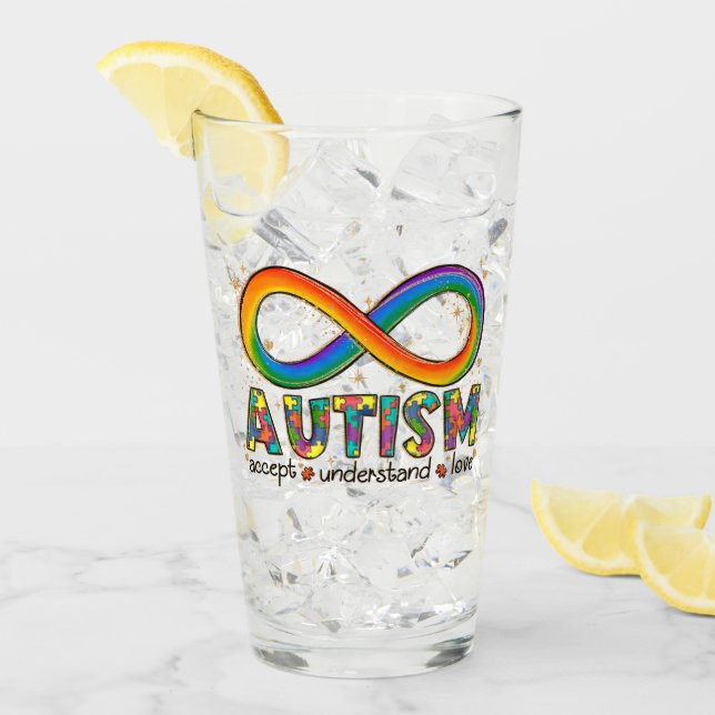 Verre Accepter l'amour comprendre - Infinity Sensibilisa (Devant glace)