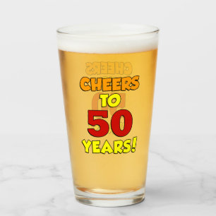 Verre Acclamations à 50 ans de coloré