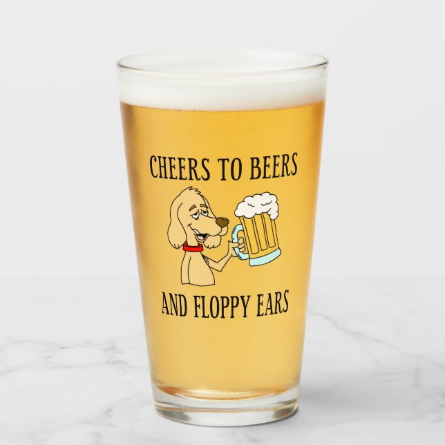 Verre Acclamations aux bières et au chien souple (Devant (rempli))