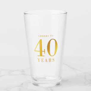 Verre Acclamations d'or de Faux à 40 ans d'anniversaire