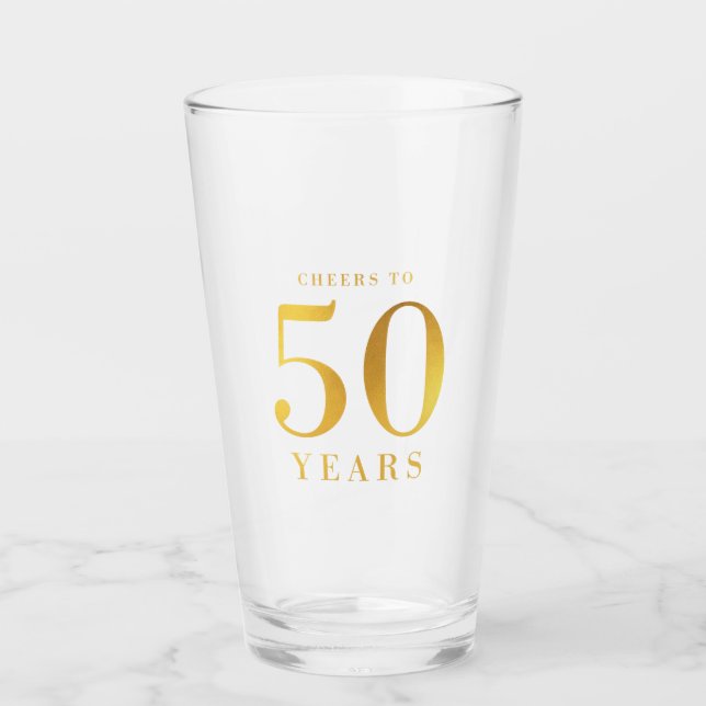 Verre Acclamations d'or de Faux à 50 ans d'anniversaire (Devant)