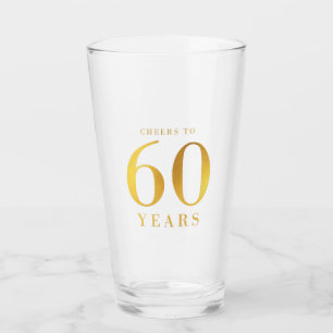 Verre Acclamations d'or de Faux à 60 ans d'anniversaire