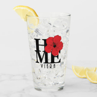 Verre Accueil Viera Hibiscus rouge