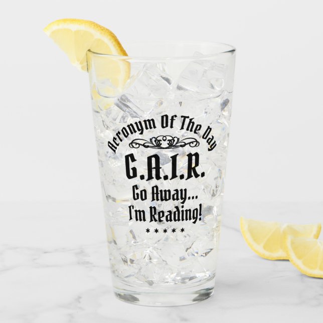 Verre Acronyme de lecture humoristique (Devant glace)