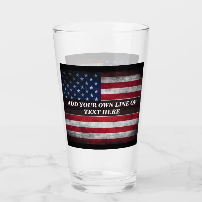 Verre Add your text on American flag  (Devant)