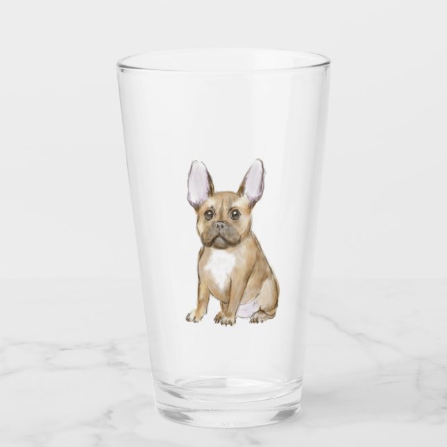 Verre Adorable chiot français bulldog (Devant)