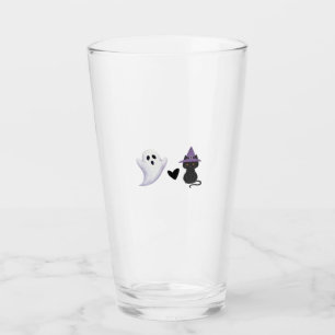 Verre Adorable Halloween Duo Friendly Ghost et Black Ca