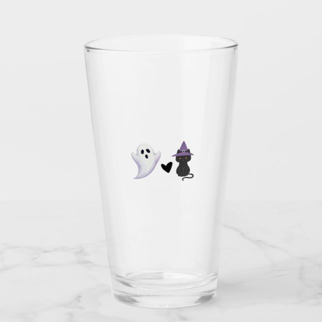 Verre Adorable Halloween Duo Friendly Ghost et Black Ca (Devant)
