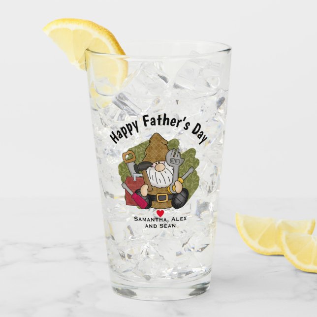 Verre Adorable Handyman & Carpenter Garden Gnome (Devant glace)