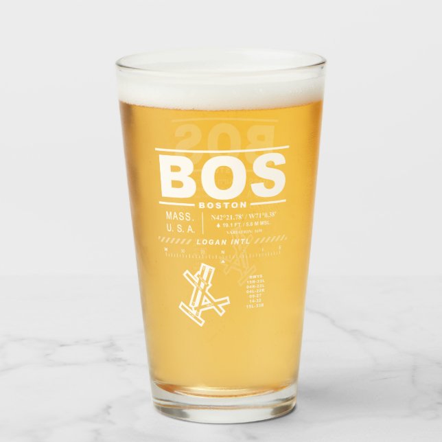 Verre Aéroport Int'l Logan de Boston BOS  (Devant (rempli))