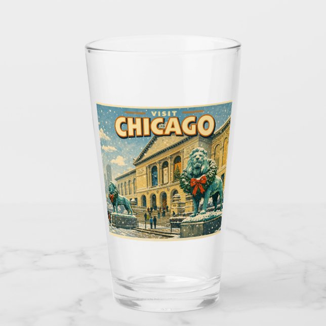 Verre Affiche de l'Institut d'Art de Chicago en hiver (Devant)