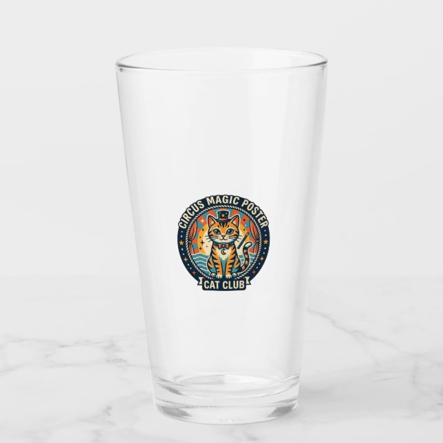 Verre Affiche Magie de Cirque Chat Mignon Design - Cirqu (Devant)