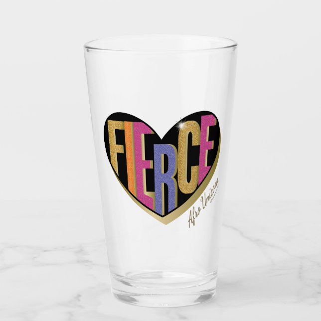 Verre Afro Unicorn Fierce Heart Design (Devant)