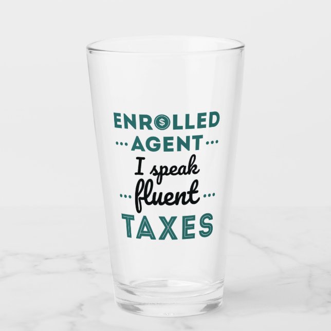 Verre Agent inscrit Je Parle Impôts Fluents (Devant)