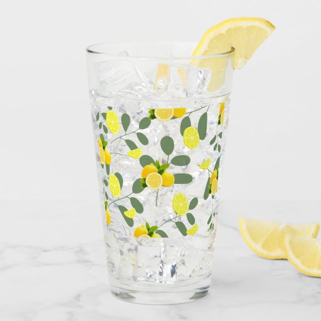 Verre Agrumes TROPICALES FRUITS D'ÉTÉ Citron orange tran (Dos glace)