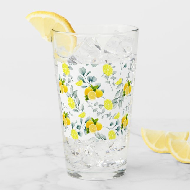 Verre Agrumes TROPICALES FRUITS D'ÉTÉ Citron orange tran (Devant glace)