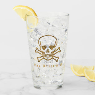 Verre Ahoy, Mes Coeurs ! Os Pirate Gold vintage