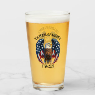 Verre Aigle Américain Patriotique 250 Ans 1776-2026