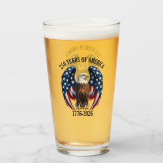 Verre Aigle Américain Patriotique 250 Ans 1776-2026