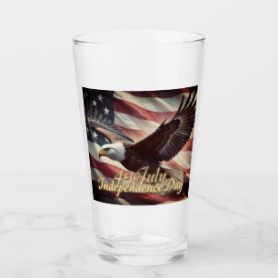 Verre Aigle du 4 juillet avec drapeau américain