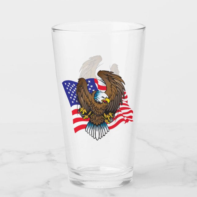Verre Aigle et drapeau patriotiques (Devant)