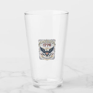 Verre Aigle Vintage Amérique 1776 Patriotique