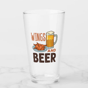 Verre Ailes et ailes de poulet de bière Boire