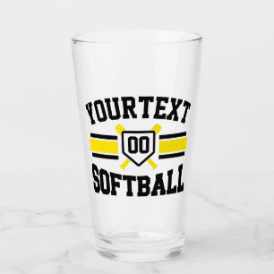 Verre AJOUT PERSONNALISÉ NOM Softball Player Varsity Tea