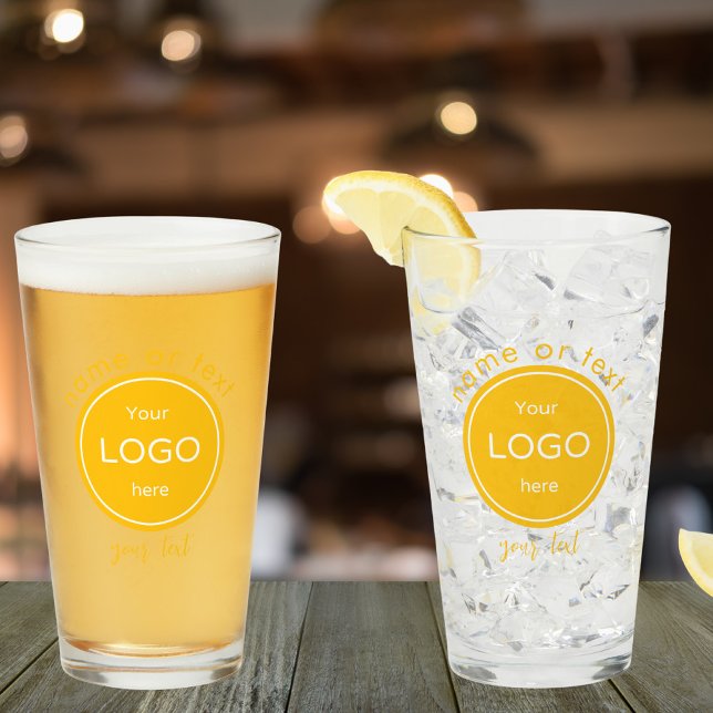 Verre Ajouter le logo de votre entreprise Barre jaune (Créateur téléchargé)