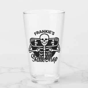 Verre AJOUTER UN NOM personnalisé Skull Skateboard Skate
