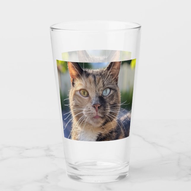 Verre Ajouter une Personnaliser photo de chat (Devant)