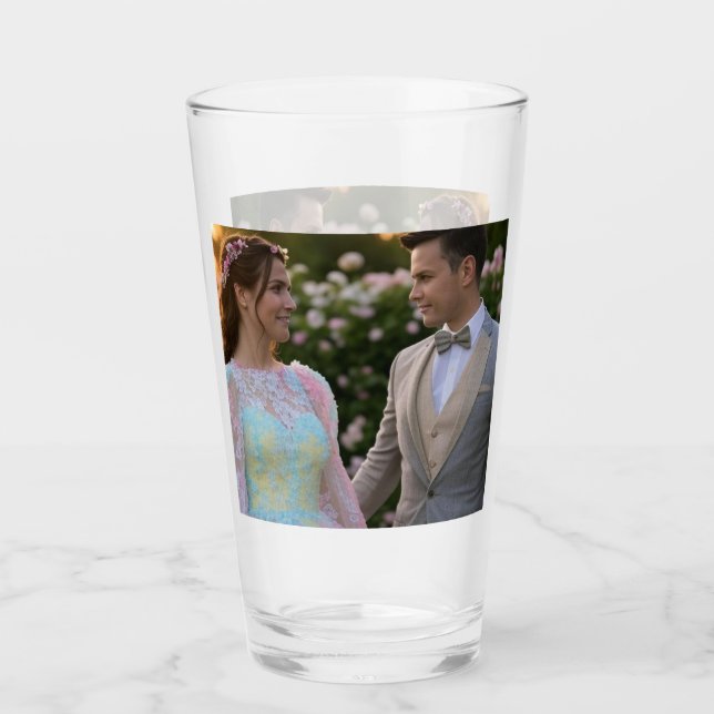 Verre Ajouter une Personnaliser photo Mariage (Devant)