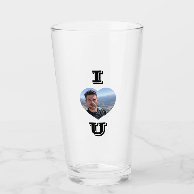 Verre Ajoutez votre photo I Love U Valentine's Day Gift (Devant)