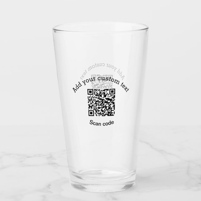 Verre Ajoutez votre texte personnalisé code QR de numéri (Devant)