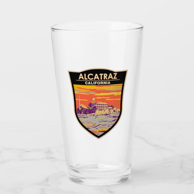 Verre Alcatraz Island San Francisco Travel Art Vintage (Devant)