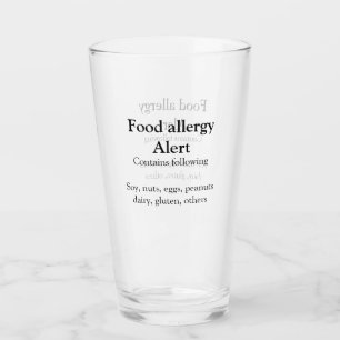 Verre Alerte d'allergie alimentaire ajouter le nom texte